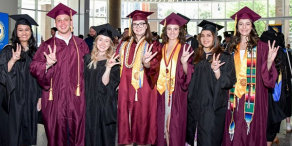 Graduate and undergraduate students at convocation